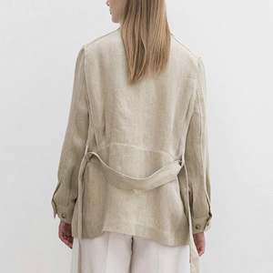 <span class=keywords><strong>Traje</strong></span> <span class=keywords><strong>de</strong></span> <span class=keywords><strong>lino</strong></span> para mujer, alta calidad, diseño <span class=keywords><strong>de</strong></span> cinturón <span class=keywords><strong>de</strong></span> corbata, Blazer informal <span class=keywords><strong>de</strong></span> <span class=keywords><strong>lino</strong></span> y algodón, 2020 - Product Image 4