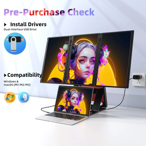 จอขยายแบบสามจอสี่จอ ขนาด 15.6 นิ้ว พอร์ตเชื่อมต่อ Type C ความละเอียด 1080P IPS LCD ความคมชัดสูง จอแสดงผลพกพาแบบสามจอ - Product Image 6