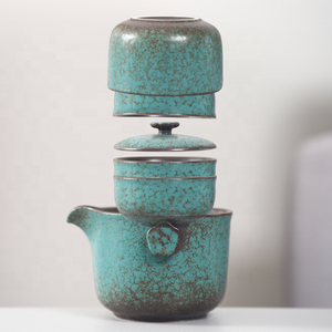 <span class=keywords><strong>Set</strong></span> da Tè da Viaggio in Ceramica Cinese Premium con Teiera e 2 Tazze, Borsa Portatile per il Trasporto - Product Image 4