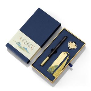 High End Custom Logo Printing Luxury Writing Bamboo Liquid-Ink Ballpoint Gold Bookmark Set Wood <b>Pen</b> Kits With Gift <b>Box</b> - Product Image 5