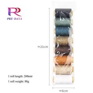 8 видов цветов Набор ниток для вышивки кожи, набор полиэфирных нитей для рукоделия