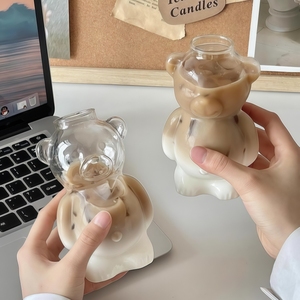 Copo de Vidro Borossilicato de Design Moderno e Famoso na Internet, em Formato de Urso, Bonito e Divertido para Café, Suco, Chá e Bebidas em Festas - Product Image 2