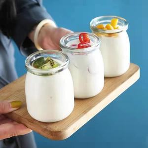 Pot en verre borosilicate de 100 ml, 150 ml, 200 ml à prix de gros, pour yaourt, fromage, pouding, cosmétiques, avec couvercle en verre - Product Image 1