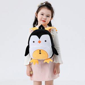Sac à dos enfant 3D en forme d'animal de dessin animé, tendance, avec fermeture éclair antivol, en coton peluche, unisexe, pour garçons et filles - Product Image 3