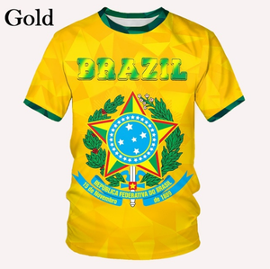 <span class=keywords><strong>Camiseta</strong></span> 3d con bandera de <span class=keywords><strong>Brasil</strong></span> para hombre y mujer, <span class=keywords><strong>Camiseta</strong></span> deportiva informal de manga corta con cuello redondo, nueva moda 2023 - Product Image 3