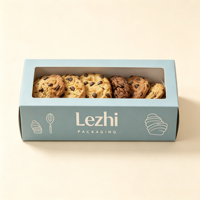 Boîte à macarons personnalisée avec impression de logo, insert pliable, pour biscuits, pâtisseries, beignets, macarons, avec fenêtres transparentes