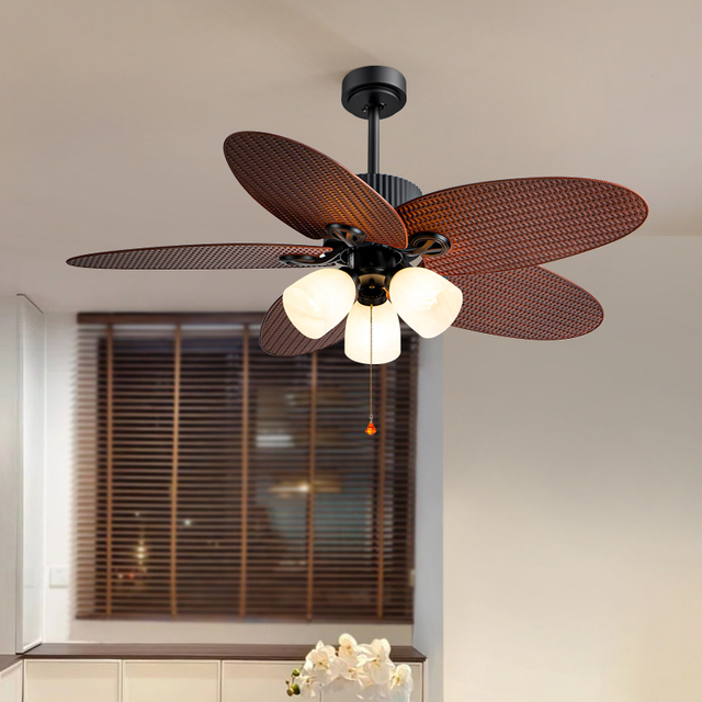 DC Motor Metal 5 Blades Remote Control Fancy Light Weight Decorative Ceiling Fan with LED Light Energy Saving Household