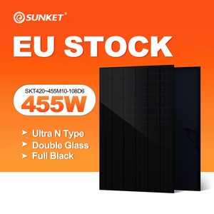 Panneau solaire bifacial 455W 440W 450W Technologie PERC Certifié TUV CE pour stock italien N-Type Topcon Bipv HJT Demi-cellule 550W Solaire - Product Image 2
