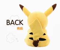 Peluche Pikachu brodée en coton PP de haute qualité, avec logo éclair, style Kawaii Pokémon, coussin de sommeil, grande taille, vente en gros