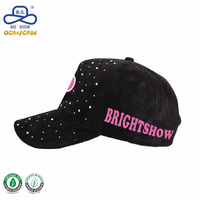 Trendy nieuwe custom baseball caps van Oxford denim suède stof, stijlvolle caps voor dames en heren, casual gebruik, met strass steentjes en custom logo.