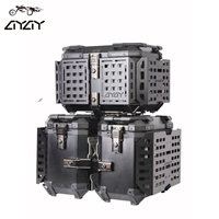 Vente en gros de boîtes à bagages pour moto en aluminium noir imperméable, boîte arrière 38L + boîte latérale 45L, type universel