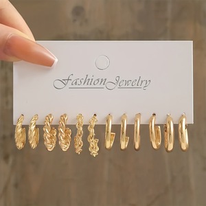 Boucles <span class=keywords><strong>d</strong></span>'oreilles pendantes géométriques vintage en métal doré 17KM pour femmes, créoles simples carrées avec perles, bijoux tendance pour soirée - Product Image 4