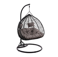 Daijia-Hamac en rotin pour le jardin, balançoire œuf avec base en U
