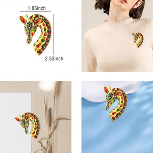 Broche de Diseño de Jirafa con Pedrería de Lujo Estilo Barroco <span class=keywords><strong>para</strong></span> Mujer, Accesorio <span class=keywords><strong>para</strong></span> Vestidos de Fiesta, Banquete o Uso Diario, Regalo Imprescindible <span class=keywords><strong>para</strong></span> Chicas - Product Image 4