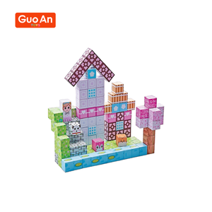 Guoan Speelgoed Trending Stoom Educatief 2Cm Magneet Blokjes Bakstenen Speelgoed Kinderen Roze Prinses Magnetische Bouwstenen Voor Kind - Product Image 1