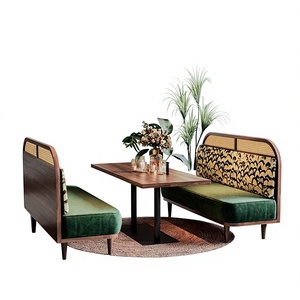 Juego de Mesa y Sillas de Ratán Tejido de Madera Sólida del Sudeste Asiático, Personalizado para 4 Personas, para Restaurantes - Product Image 6