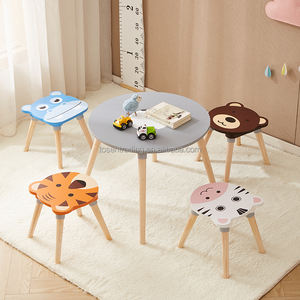 โต๊ะเด็กพร้อมเก้าอี้ 4 ตัว ลายสัตว์แสนสนุก เฟอร์นิเจอร์ไม้ - Product Image 1