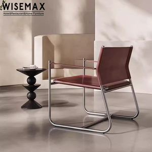WISEMAX FURNITURE <span class=keywords><strong>Fauteuil</strong></span> en <span class=keywords><strong>cuir</strong></span> nordique moderne Canapé de loisir simple pour salon <span class=keywords><strong>Fauteuil</strong></span> d'angle en métal pour hôtel Maison - Product Image 2