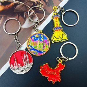 Souvenirs touristiques en métal <span class=keywords><strong>de</strong></span> Shanghai, objets culturels et porte-clés, pendentifs <span class=keywords><strong>de</strong></span> sites touristiques, Tour <span class=keywords><strong>de</strong></span> la Perle, La Rive, Temple du Dieu <span class=keywords><strong>de</strong></span> la Ville - Product Image 2