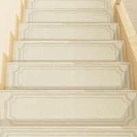 Nouveau design de tapis d'intérieur personnalisés en gros pour escalier Beige abstrait Faux cachemire doux Teppich antidérapant marches d'escalier tapis