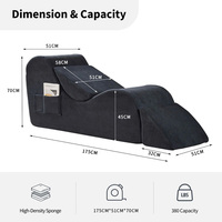 Chaise longue ergonomique de yoga en gros pour l'intérieur avec poche latérale, coussin lombaire pour étirements, relaxation et exercices