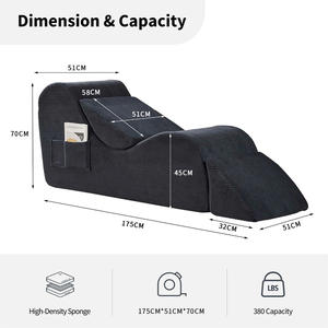 เก้าอี้โยคะปรับเอนนอนตามหลักสรีรศาสตร์สำหรับใช้ในบ้าน พร้อมช่องเก็บของด้านข้าง หมอนรองหลังสำหรับยืดกล้ามเนื้อ ผ่อนคลาย และออกกำลังกาย ขายส่งจากโรงงาน - Product Image 2