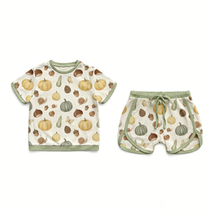 ชุดกีฬาเด็กผู้ชายขายส่ง <span class=keywords><strong>เสื้อ</strong></span>ยืดและกางเกงขาสั้นลายพิมพ์ ระบายอากาศได้ดี สำหรับฤดูร้อน แบบยูนิเซ็กซ์ - Product Image 1