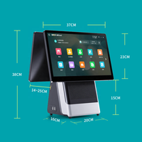 15.6 Inch LED Touch Screen POS Monitor with Printer for Small Business Restaurant Cash Register POS System Machine