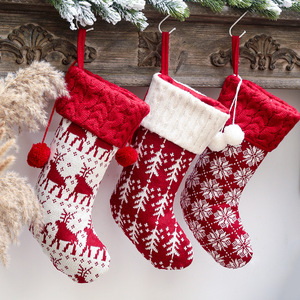 Chaussettes décoratives de Noël à suspendre à l'arbre, grand format, tricotées, de haute qualité, pour cadeaux de Noël - Product Image 5