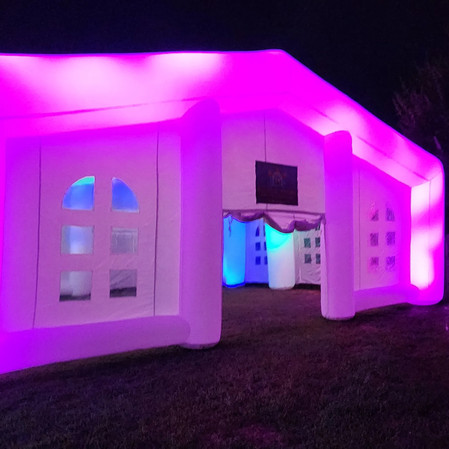 Yeni Wedding10X10 M Led aydınlatma mobil gece kulübü çadır olaylar için şişme küp çadır eğlence çadırı