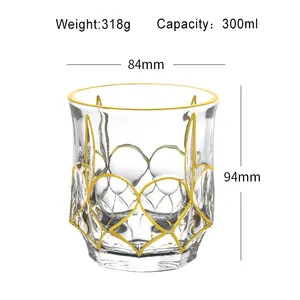 N11 hotsale Glass Decanter Set vàng sang trọng sơn Whiskey Decanter Tumbler Set 800ml