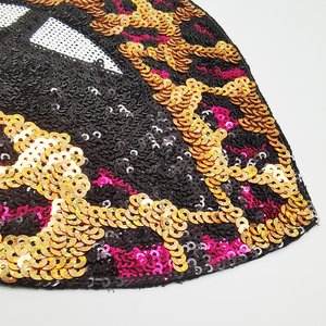 Tùy Chỉnh báo in miệng thiết kế sequin thêu môi sắt trên các bản vá lỗi thêu vá cho quần áo - Product Image 2