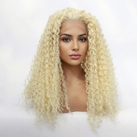 Perruque Courte Bouclée Afro-Européenne Quotidienne, Faite à la Machine, avec Dentelle Frontale, en Fibre Haute Température, Synthétique, Complète pour Femmes