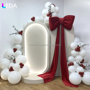 LEDA New Design LED Round White Acrylic PVC <b>Backdrop</b> <b>Stand</b> Arch for <b>Wedding</b> Party Events - Product Image 3
