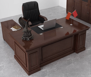 Classe in legno capo tavolo da ufficio ufficio di lusso executive scrivania con armadio per le ditte di contabilità - Product Image 2