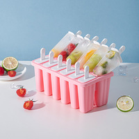 Moule à glaces en silicone à 12 cavités avec bâtonnets, antiadhésif, facile à démouler, pour la maison, la cuisine et les fêtes