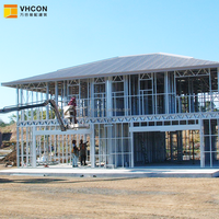 Villa de luxe préfabriquée en acier léger LGS, construction permanente, maisons préfabriquées avec certification européenne norme EN