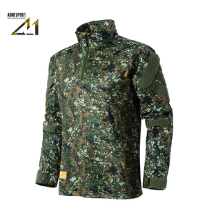 เสื้อเชิ้ตแขนยาวผู้ชายแบบสวมคอซิป คอวี ทรงทหาร ระบายอากาศ แห้งเร็ว น้ำหนักเบา ลายพราง ผ้ายืด/โพลีเอสเตอร์ สปอร์ต - Product Image 1