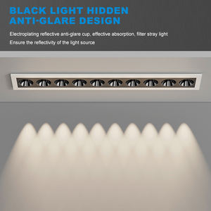 LOSO, gran oferta, sala de estar, dormitorio, pasillo, aluminio, 10W, 20W, 30W, luz de rejilla lineal LED empotrada - Product Image 2