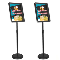 Support de signalisation sur pied A3, réglable en hauteur, rotatif, rempli d'eau, lot de 2, pour affichage