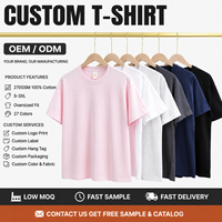 Kaos Pria 34 Warna 100% Katun Berat 270g Warna Bumi Lengan Longgar Lengan Pendek dengan Bahu Jatuh