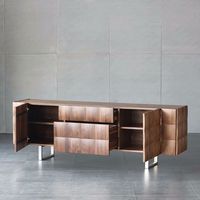 Soporte de TV a color nogal marrón con 2 cajones y 2 gabinetes 82 "L X 18" W X 28 "H pulgadas