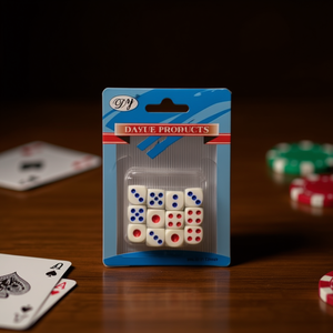 Dayue Products Dice Set 12Pcs White With Blue And Red Dots For Games - Product Image 2