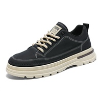 Bottes Martin pour hommes, nouvelle collection automne, en cuir synthétique solide, à semelle épaisse, chaussures de travail décontractées
