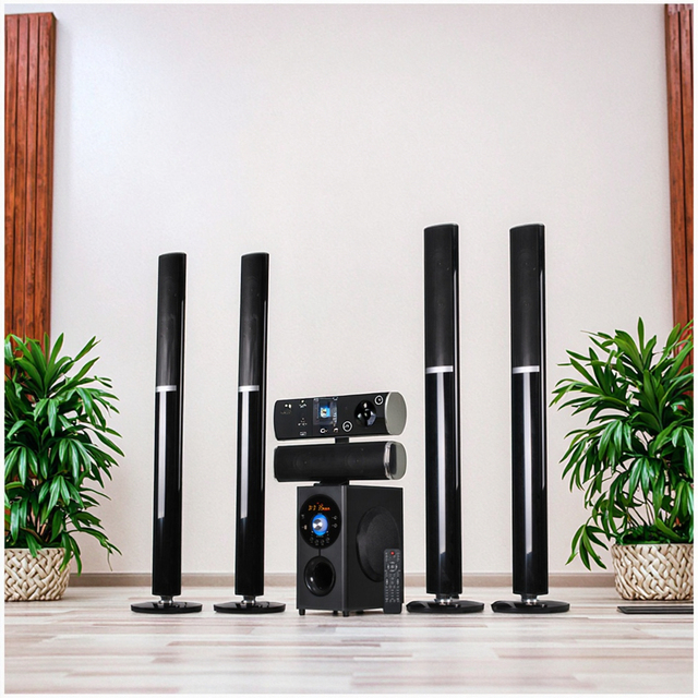 Hv-Sf5630Bt Havit Home Cinema 8 Inch Subwoofer Speaker Stand Floor Sound Bar Bt Wireless Tower 5.1 Speaker Home Theater System