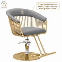 Chaise de coiffure professionnelle pour salon, dossier en fil d'acier, design moderne et minimaliste, base d'origine chinoise, pour permanentes, coloration et coupe de cheveux