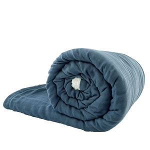 Mantas peludas azules para invierno, envío gratis, manta gruesa suave de doble capa para invierno, precio de muselina de algodón orgánico personalizado - Product Image 5