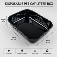 Meilleure Litière pour Chat Jetable Personnalisée Noire en PET - Toilette de Voyage Portable et Étanche pour Chat - Bac à Litière Anti-Fuite 40x30x9cm