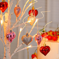 Guirlande lumineuse LED en plastique en forme de fleur d'amour pour la Saint-Valentin, ornement suspendu pour accessoires photo de mariage et décoration intérieure