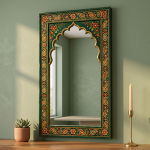 Miroir mural décoratif en fer Aqdus Saleem, style bohème, motif floral Paisley, écologique, pour mariage, décoration murale pour salon - Product Image 2